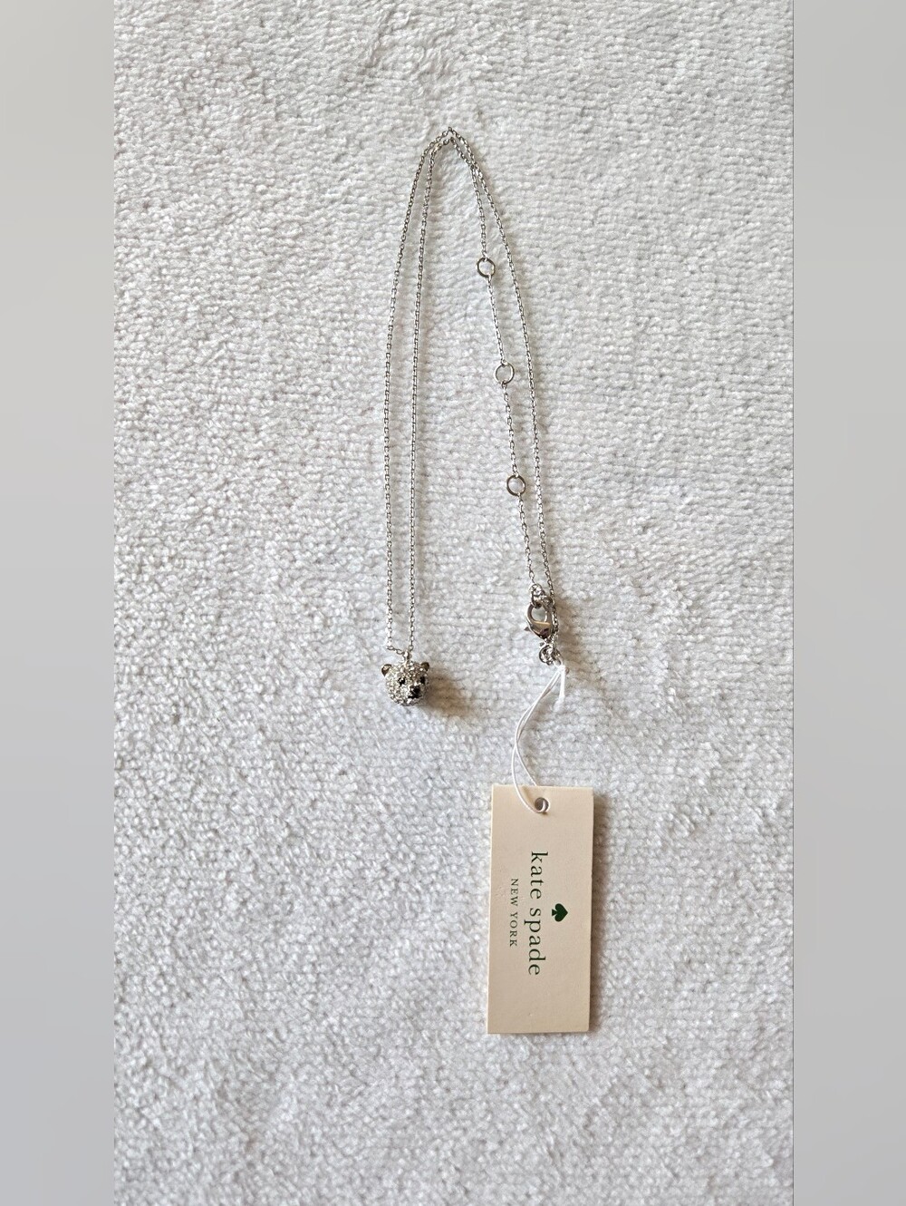 Kate Spade NY Polar Bear Pendant Silver Necklace NWT